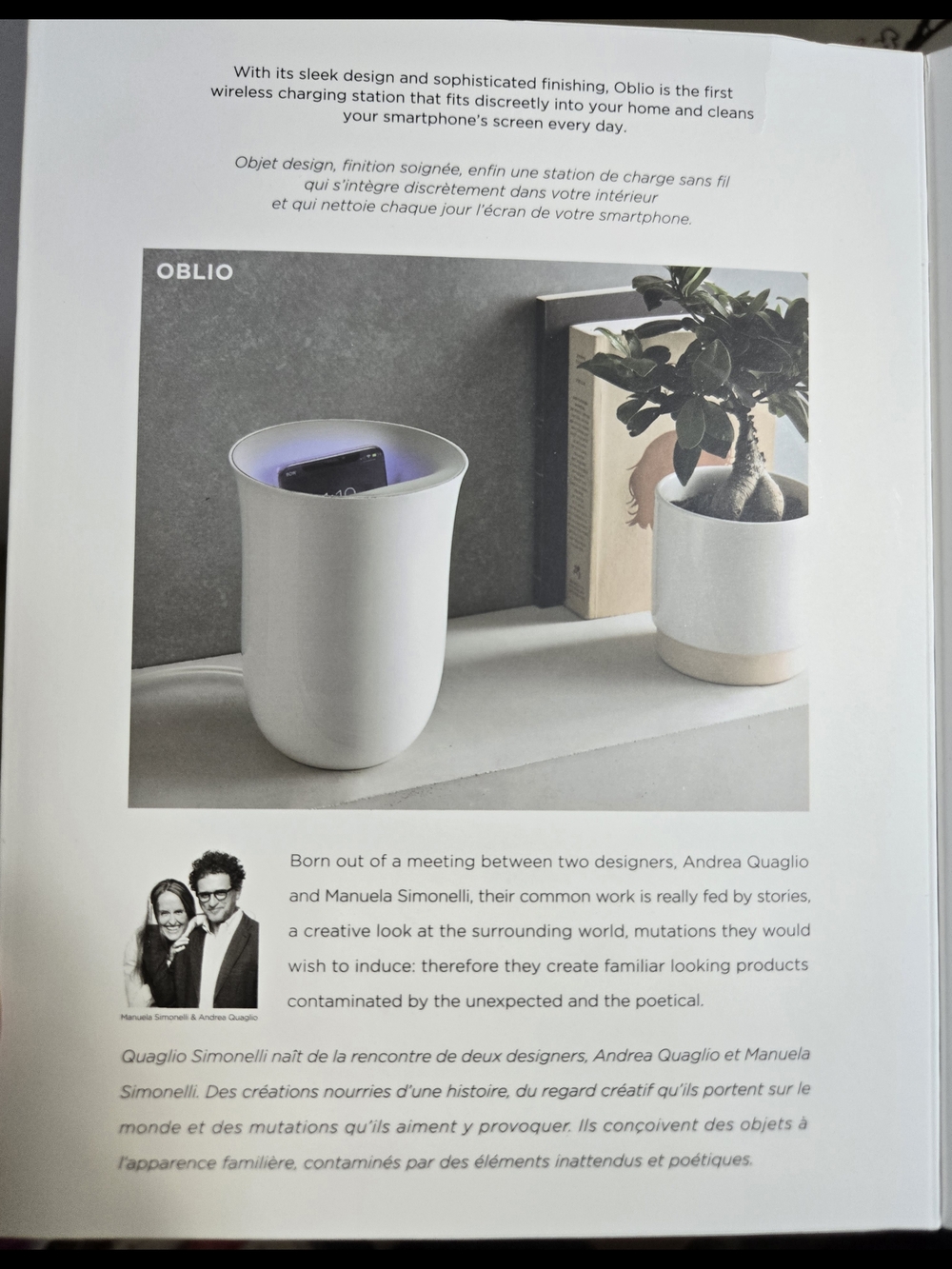 Oblio White Wireless Charging Station with UV Sanitizer NEW - Picture 8 of 10